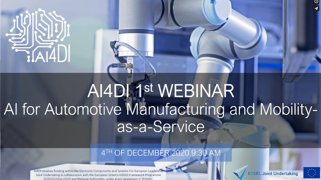 1st AI4DI Webinar: AI for Automotive Manufacturing and Mobility-as-a-Service